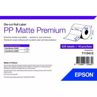 PP mat etiketa Premium, 76 mm x 51 mm, 535 etiket