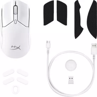 HP HyperX Pulsefire Haste 2 Mini/Obročje/Optično/desna roka/26.000 DPI/Brezžični brezžični/beli