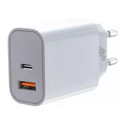 TB polnilec USB-C   USB-A 2x3A bele barve