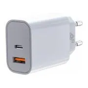 TB polnilec USB-C   USB-A 2x3A bele barve