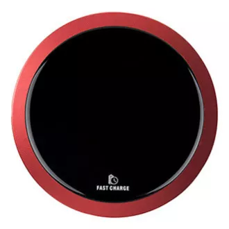 Povsem novo, Brezžični polnilec, ultra tanek, za telefon, rdeč, 5/9 V, 10 W, zaščita pred pregrevanjem, Qi