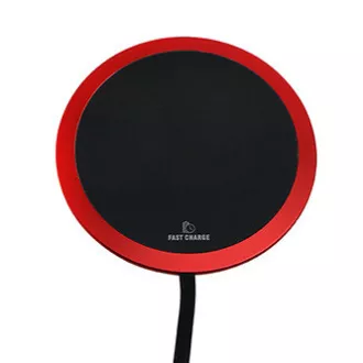 Povsem novo, Brezžični polnilec, ultra tanek, za telefon, rdeč, 5/9 V, 10 W, zaščita pred pregrevanjem, Qi