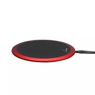 Povsem novo, Brezžični polnilec, ultra tanek, za telefon, rdeč, 5/9 V, 10 W, zaščita pred pregrevanjem, Qi