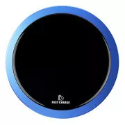 Povsem novo, Brezžični polnilec, ultra tanek, za telefon, modri, 5/9 V, 10 W, zaščita pred pregrevanjem, Qi