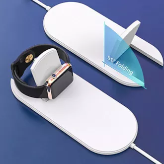 Brezžični polnilec 2v1, za telefon in uro Apple Watch, bel, 5 V, 10 W, Qi Brezžični polnilec 2v1, za telefon in uro Apple Watch, bel, 5 V, 10 W, Qi