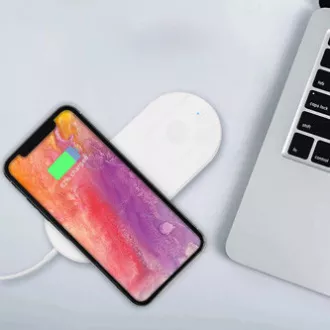 Brezžični polnilec 2v1, za telefon in uro Apple Watch, bel, 5 V, 10 W, Qi Brezžični polnilec 2v1, za telefon in uro Apple Watch, bel, 5 V, 10 W, Qi