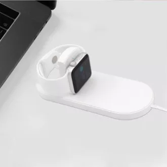 Brezžični polnilec 2v1, za telefon in uro Apple Watch, bel, 5 V, 10 W, Qi Brezžični polnilec 2v1, za telefon in uro Apple Watch, bel, 5 V, 10 W, Qi