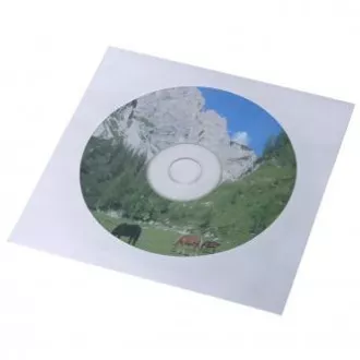 Ovojnica za 1 CD, papirnata, bela, z okencem