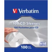 Papirnati ovitki za CD-je 1 KS CD, papirnati, beli, z okencem, Verbatim, 100 kosov.