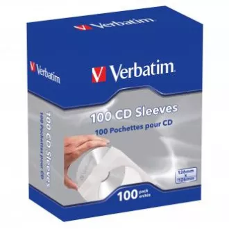 Papirnati ovitki za CD-je 1 KS CD, papirnati, beli, z okencem, Verbatim, 100 kosov.
