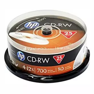 HP CD-RW, CWE00019-3, 69313, 25 pakiranj, 700 MB, 4-12x, 80 min., 12 cm, brez možnosti tiskanja, škatla za torto, za arhiviranje podatkov HP CD-RW, CWE00019-3, 69313, 25 pakiranj, 700 MB, 4-12x, 80 min., 12 cm, brez možnosti tiskanja, škatla za torto, za arhiviranje podatkov