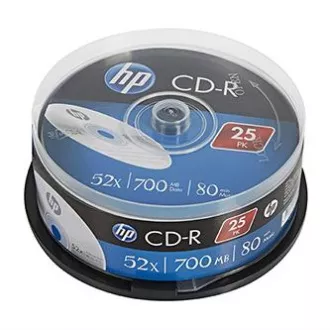 HP CD-R, CRE00015-3, 69311, 25 pakiranj, 700 MB, 52x, 80 min., 12 cm, brez možnosti tiskanja, škatla za torto, za arhiviranje podatkov