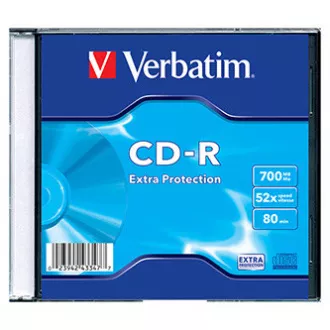 Verbatim CD-R, 43347, DataLife, 1-pack, 700 MB, Extra Protection, 52x, 80 min., tanka škatlica, za arhiviranje podatkov