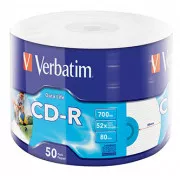 Verbatim CD-R, 43794, za tiskanje s črnilom, 50 pakiranj, 700 MB, 50x, 80 min., 12 cm, ovitek, za arhiviranje podatkov