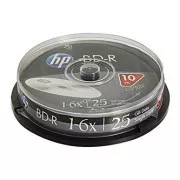 HP BD-R, enoslojni 25 GB, standardni, škatla za torto, BRE00071-3, 69321, 6x, 10-pack, za arhiviranje podatkov