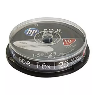 HP BD-R, enoslojni 25 GB, standardni, škatla za torto, BRE00071-3, 69321, 6x, 10-pack, za arhiviranje podatkov