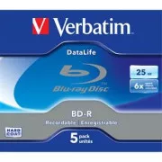 Verbatim BD-R, Datalife, 25 GB, škatlica, 43836, 6x, 5-pack