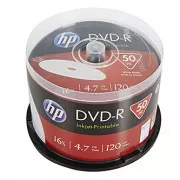 HP DVD-R, tiskalniški, DME00025WIP-3, 4,7 GB, 16x, vreteno, 50 pakiranj, 12 cm, za arhiviranje podatkov