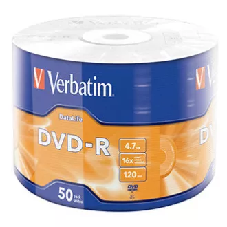 Verbatim DVD-R, Matt Silver, 43791, 4,7 GB, 16x, ovitek, 50 kosov, brez možnosti tiskanja, 12 cm, za arhiviranje podatkov
