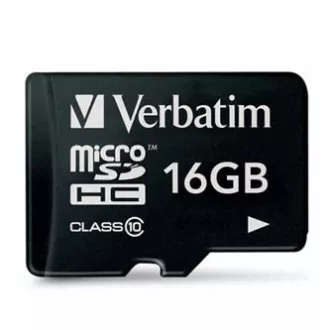 Verbatim Micro Secure Digital Card Premium, 16 GB, micro SDHC, 44010, UHS-I U1 (razred 10)