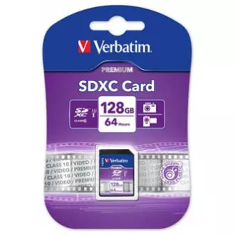 Verbatim Secure Digital Card Premium U1, 128 GB, SDXC, 44025, UHS-I U1 (Class 10)