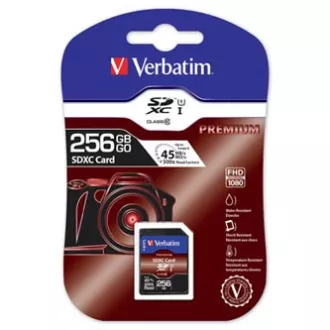 Verbatim Secure Digital Card Premium U1, 256 GB, SDXC, 44026, UHS-I U1 (Class 10)