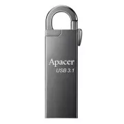 Apacer USB ključek, USB 3.0, 16 GB, AH15A, srebrn, AP16GAH15AA-1, USB A, s karabinom, PRODAJA