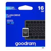 Goodram USB ključek, USB 2.0, 16 GB, UPI2, črn, UPI2-0160K0R11, USB A, s pokrovom