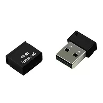 Goodram USB ključek, USB 2.0, 16 GB, UPI2, črn, UPI2-0160K0R11, USB A, s pokrovom