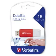 Verbatimov pomnilnik USB, USB 2.0, 16 GB, DataBar, rdeč, 49453, za arhiviranje podatkov