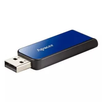 Apacer USB flash disk, USB 2.0, 32 GB, AH334, moder, AP32GAH334U-1, USB A, z izvlečnim priključkom