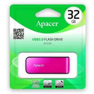 Apacer USB ključek, USB 2.0, 32 GB, AH334, roza, AP32GAH334P-1, USB A, z izvlečnim priključkom, PRODAJA