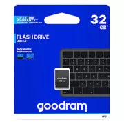 Goodram USB ključek, USB 2.0, 32 GB, UPI2, črn, UPI2-0320K0R11, USB A, s pokrovom