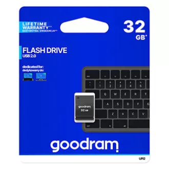 Goodram USB ključek, USB 2.0, 32 GB, UPI2, črn, UPI2-0320K0R11, USB A, s pokrovom