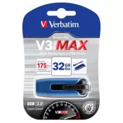 Verbatimov pomnilnik USB, USB 3.0, 32 GB, V3 MAX, Store N Go, moder, 49806, USB A, z izvlečnim priključkom