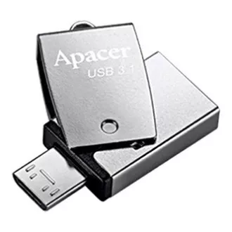 Apacer USB ključek OTG, USB 3.0, 64 GB, AH750, srebrn, AP64GAH750S-1, USB A / USB Micro B, z vrtljivim pokrovčkom, PRODAJA