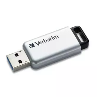 Verbatimov pomnilnik USB, USB 3.0, 64 GB, Secure Pro, srebrn, 98666, USB A, 256-bitno šifriranje AES, z izvlečnim priključkom