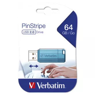 Verbatimov pomnilnik USB, USB 2.0, 64 GB, PinStripe, Store N Go, moder, 49961, USB A, z izvlečnim priključkom Verbatimov pomnilnik USB, USB 2.0, 64 GB, PinStripe, Store N Go, moder, 49961, USB A, z izvlečnim priključkom