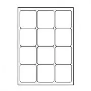 Etikete z logotipom 66 mm x 70 mm, A4, mat, bele barve, 12 etiket, 140 g/m2, pakiranje 10 kosov, za brizgalne in laserske tiskalnike