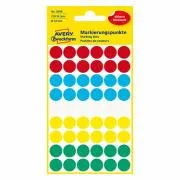 Avery Zweckform etikete 12 mm, barvne, 54 etiket, marker, pakiranje po 5, 3088, za pisanje z roko