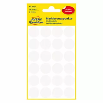Avery Zweckform etikete 18 mm, bele, 24 etiket, marker, pakiranje po 4, 3170, za pisanje z roko