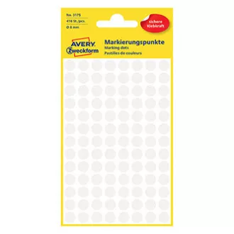 Avery Zweckform etikete 8 mm, bele, 104 etikete, marker, pakiranje po 4, 3175, za pisanje z roko