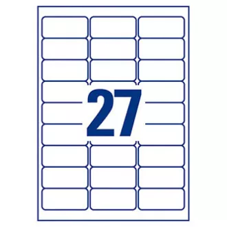 Avery Zweckform etikete 63,5 mm x 29,6 mm, A4, bele barve, 27 etiket, odstranljive, pakiranje po 25, L4737REV-25, za laserske in brizgalne tiskalnike
