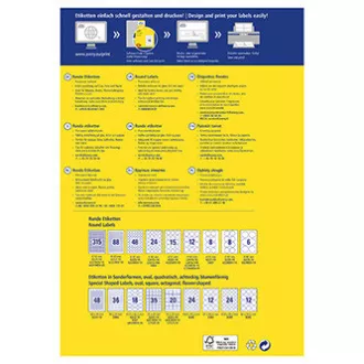 Avery Zweckform etikete 60 mm, A4, bele, 12 etiket, pakiranje po 10, L3416-10, za laserske in brizgalne tiskalnike, kopirne stroje