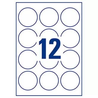 Avery Zweckform etikete 60 mm, A4, bele, 12 etiket, pakiranje po 10, L3416-10, za laserske in brizgalne tiskalnike, kopirne stroje