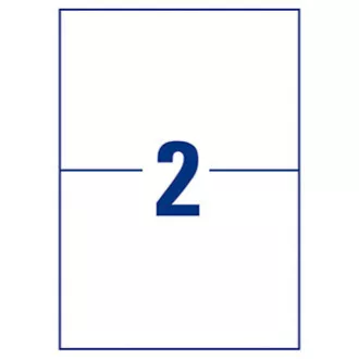 Etikete Avery Zweckform, 210 mm x 148 mm, A4, mat, bele, 2 nalepki, zelo trpežne, pakiranje 20 kosov, L4717-20, za laserske tiskalnike
