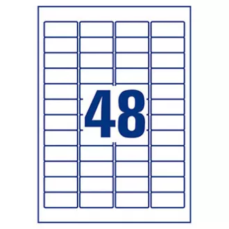Avery Zweckform etikete 45,7 mm x 21,2 mm, A4, bele barve, 48 etiket, zelo trpežne, pakirane po 10 kosov, L7911-10, za laserske tiskalnike in