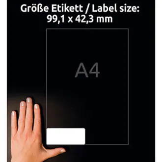 Avery Zweckform nalepke 99,1 mm x 42,3 mm, A4, bele, 12 nalepk, zelo trpežne, pakirane po 40 kosov, L7913-40, za laserske tiskalnike in Avery Zweckform nalepke 99,1 mm x 42,3 mm, A4, bele, 12 nalepk, zelo trpežne, pakirane po 40 kosov, L7913-40, za laserske tiskalnike in