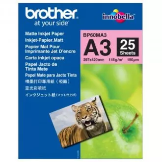 Brother Photo Matt Paper, BP60MA3, foto papir, mat, bel, A3, 145 g/m2, 25 kosov, brizgalni Brother Photo Matt Paper, BP60MA3, foto papir, mat, bel, A3, 145 g/m2, 25 kosov, brizgalni