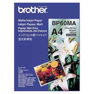 Brother Matte Inkjet Paper, BP60MA, fotografski papir, mat, bel, A4, 145 g/m2, 25 kosov, brizgalni Brother Matte Inkjet Paper, BP60MA, fotografski papir, mat, bel, A4, 145 g/m2, 25 kosov, brizgalni